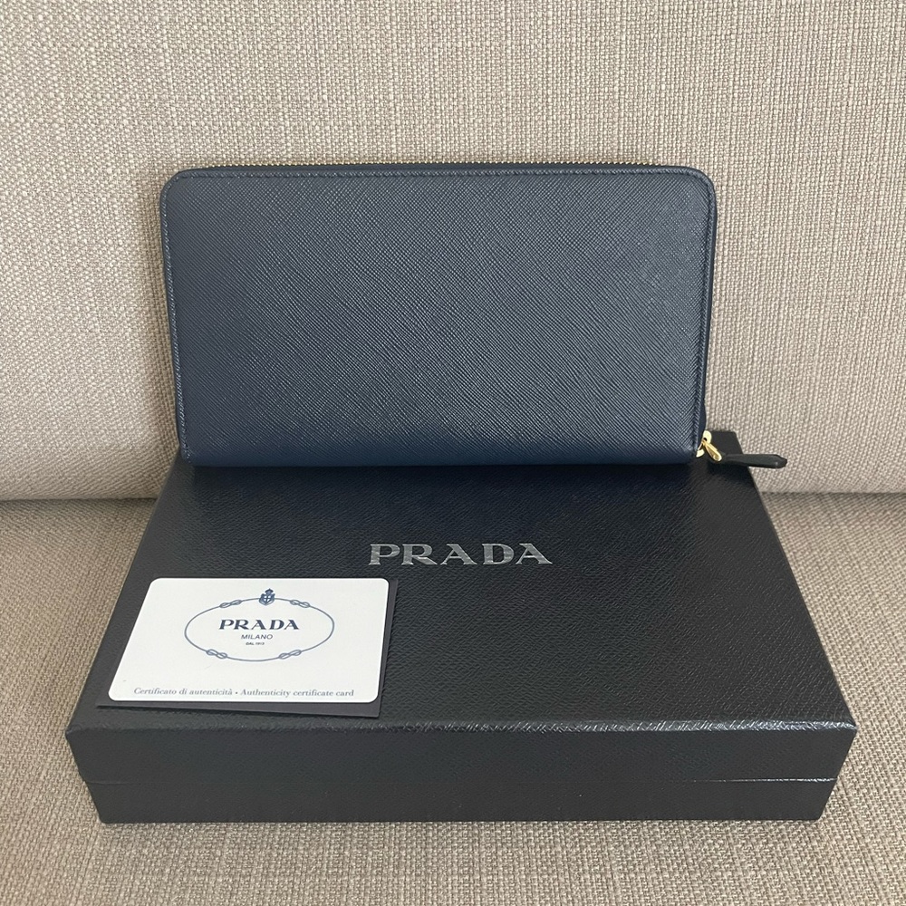 Prada large zippy wallet